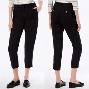 MaxMara Weekend Khat Linen Cropped Pants in Black Sz 6